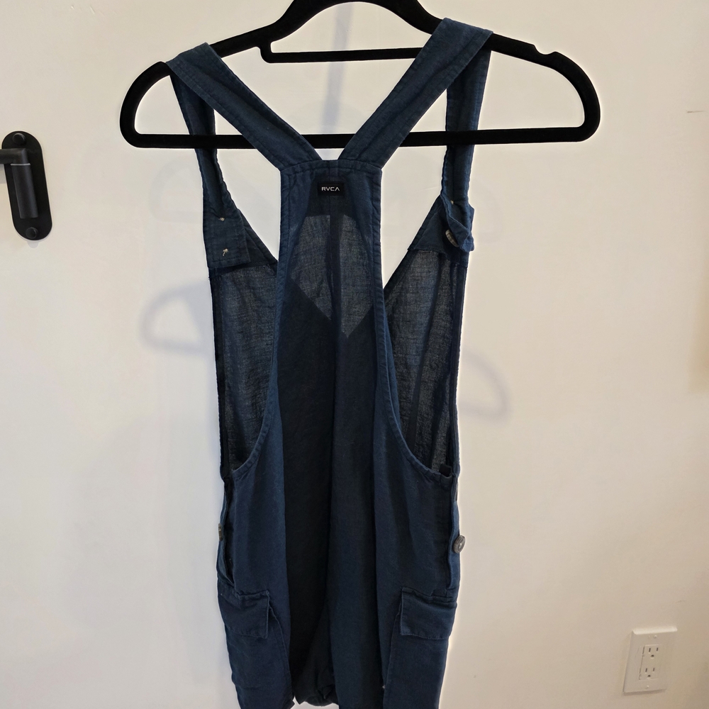 RVCA Blue Sleeveless Jumpsuit